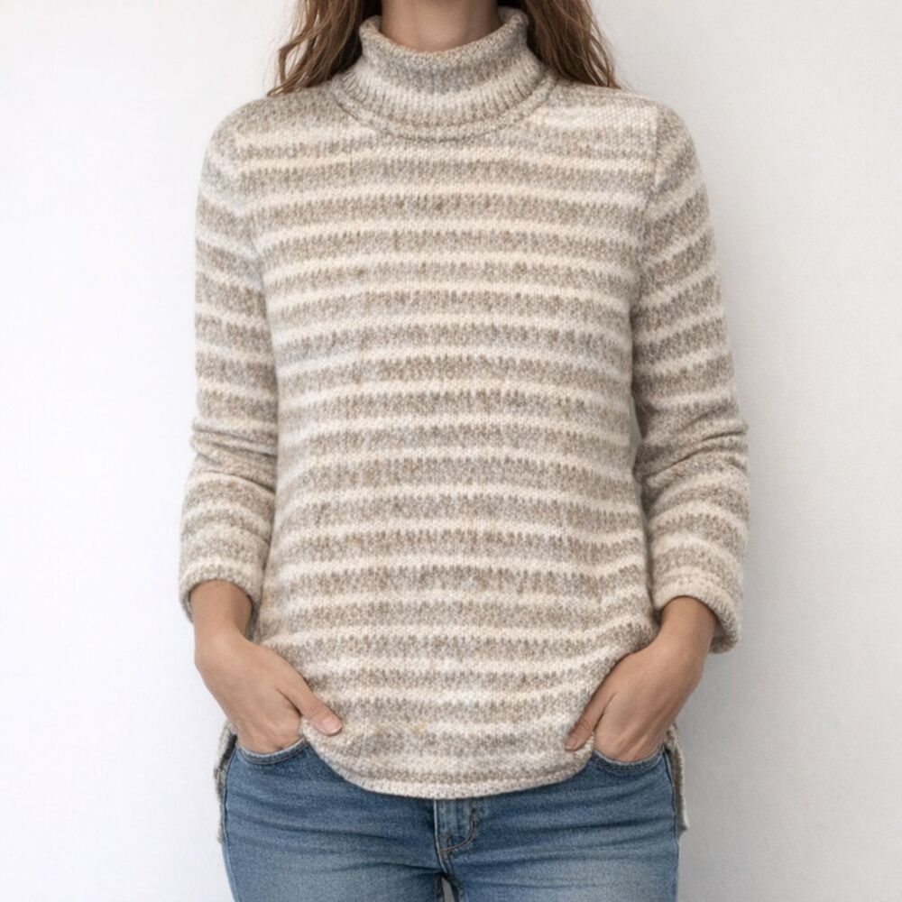 Vintage Columbia Chunky Knit Sweater Womens Large Tan Beige Wool
